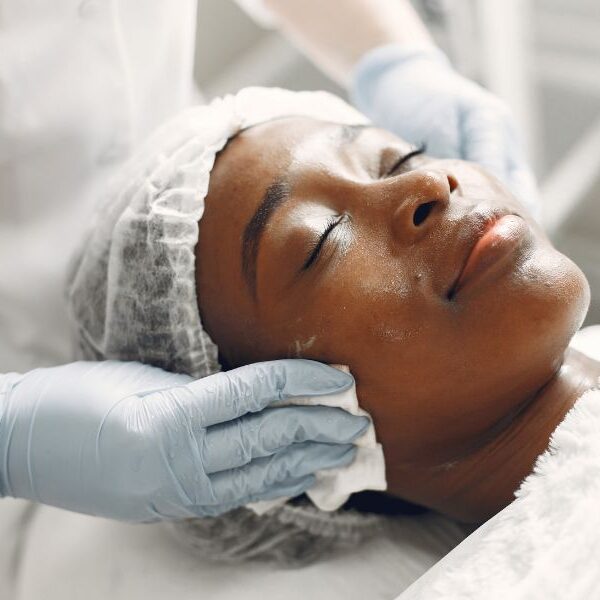 lady doing facial image